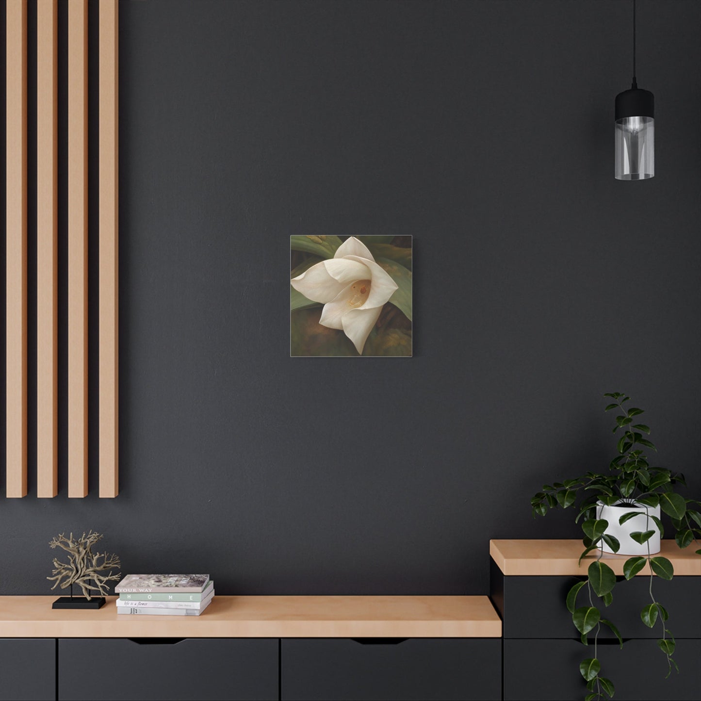 Elegant White Orchid Wall Art - Matte Canvas Decor - Mooon Gallery