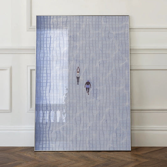 2 people swimming in blue pool - Mooon Gallery