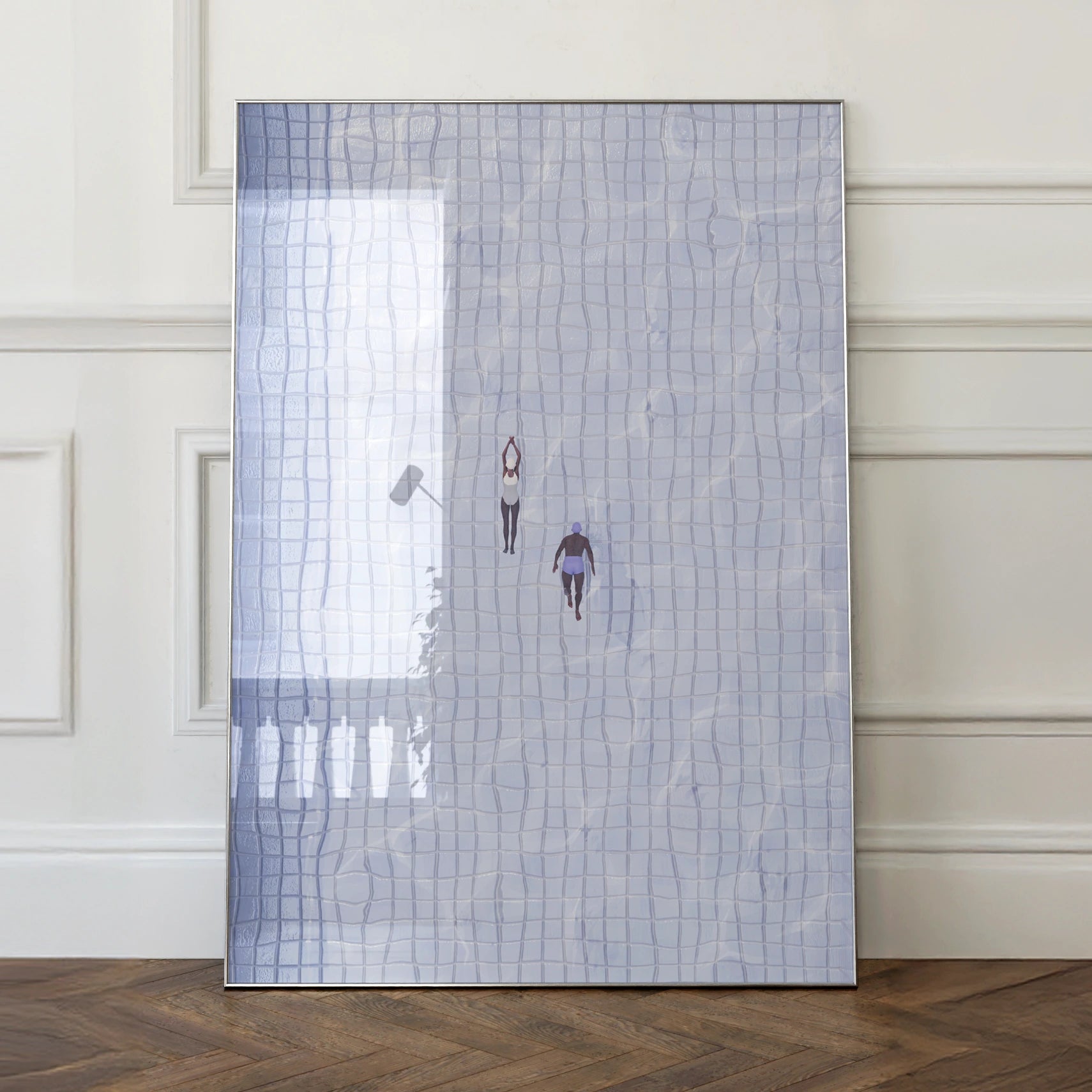 2 people swimming in blue pool - Mooon Gallery