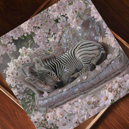 Baby Zebra, Square, Art Print