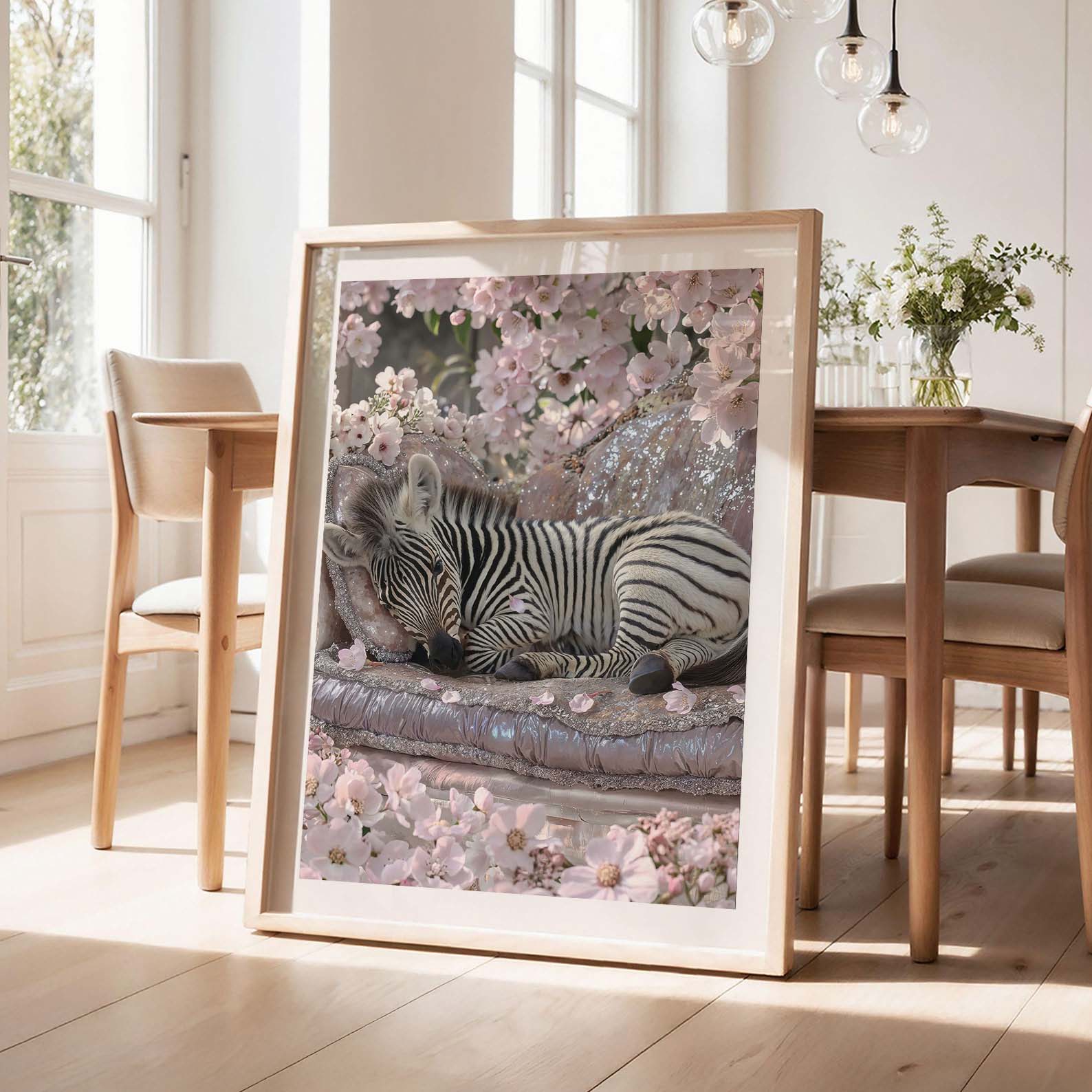 Baby Zebra, Vertical, Framed Art