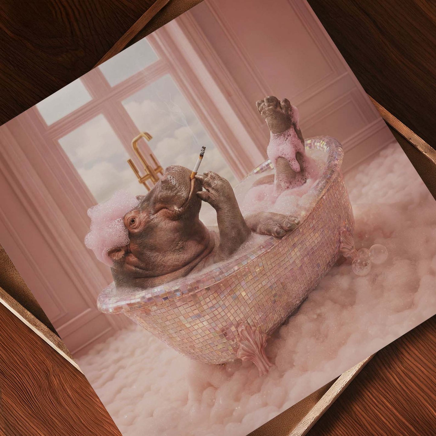 Bath Time II, Square, Art Print