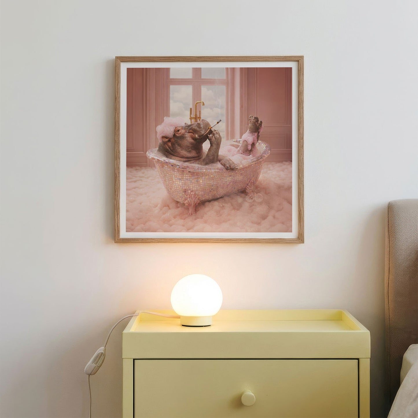 Bath Time II, Square, Framed Art