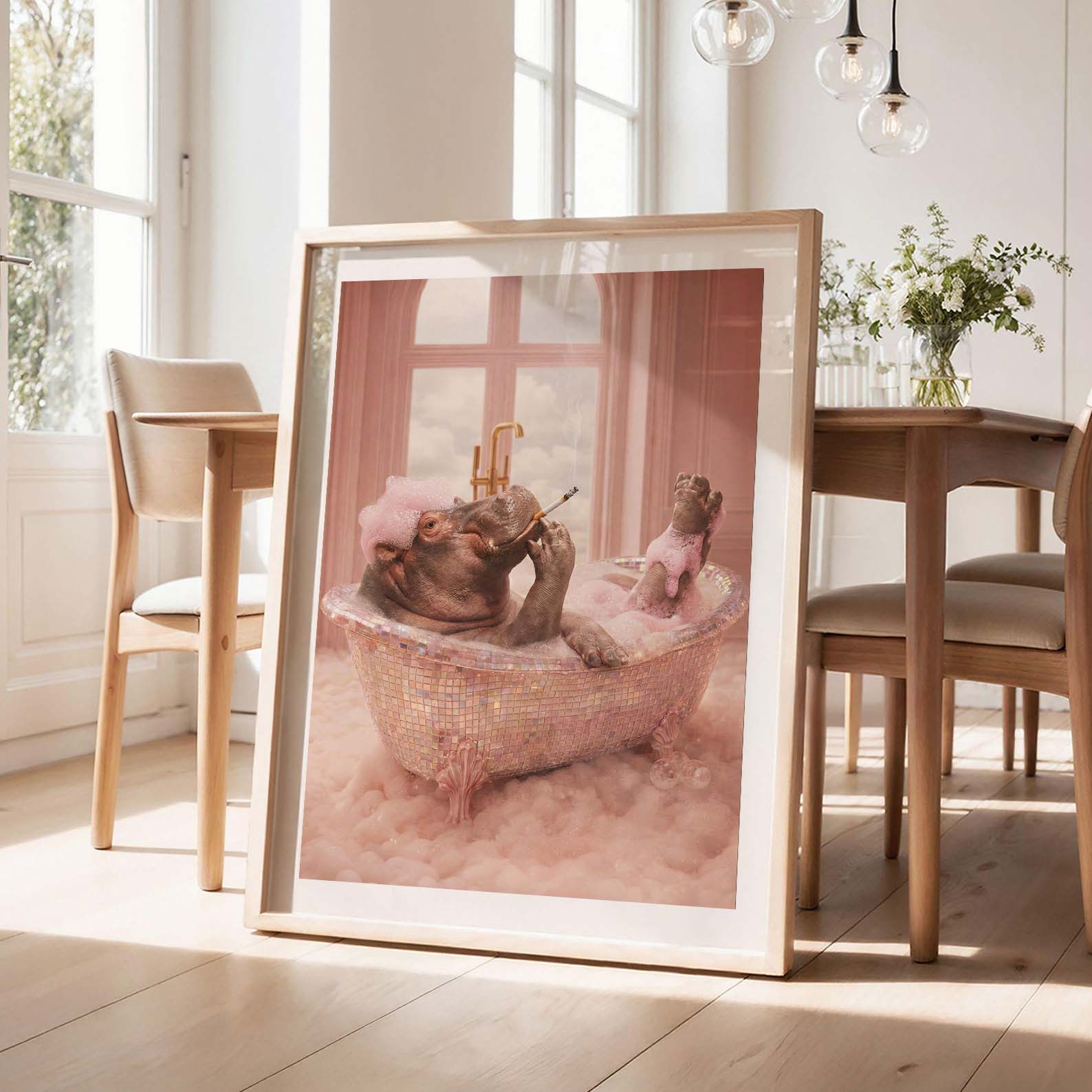 Bath Time II, Vertical, Framed Art