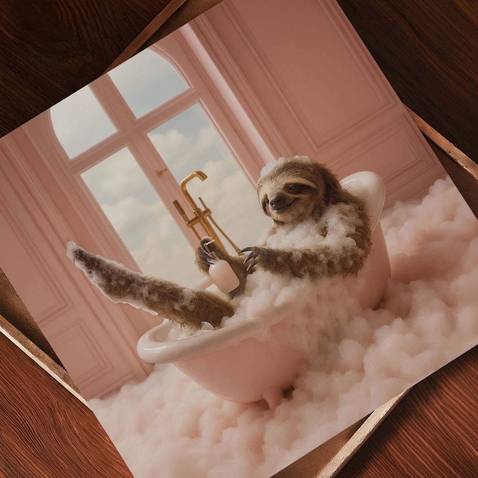 Bath Time IV, Square, Art Print