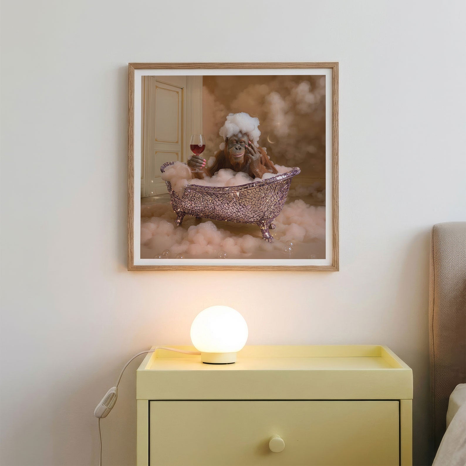 Bath Time I, Square, Framed Art