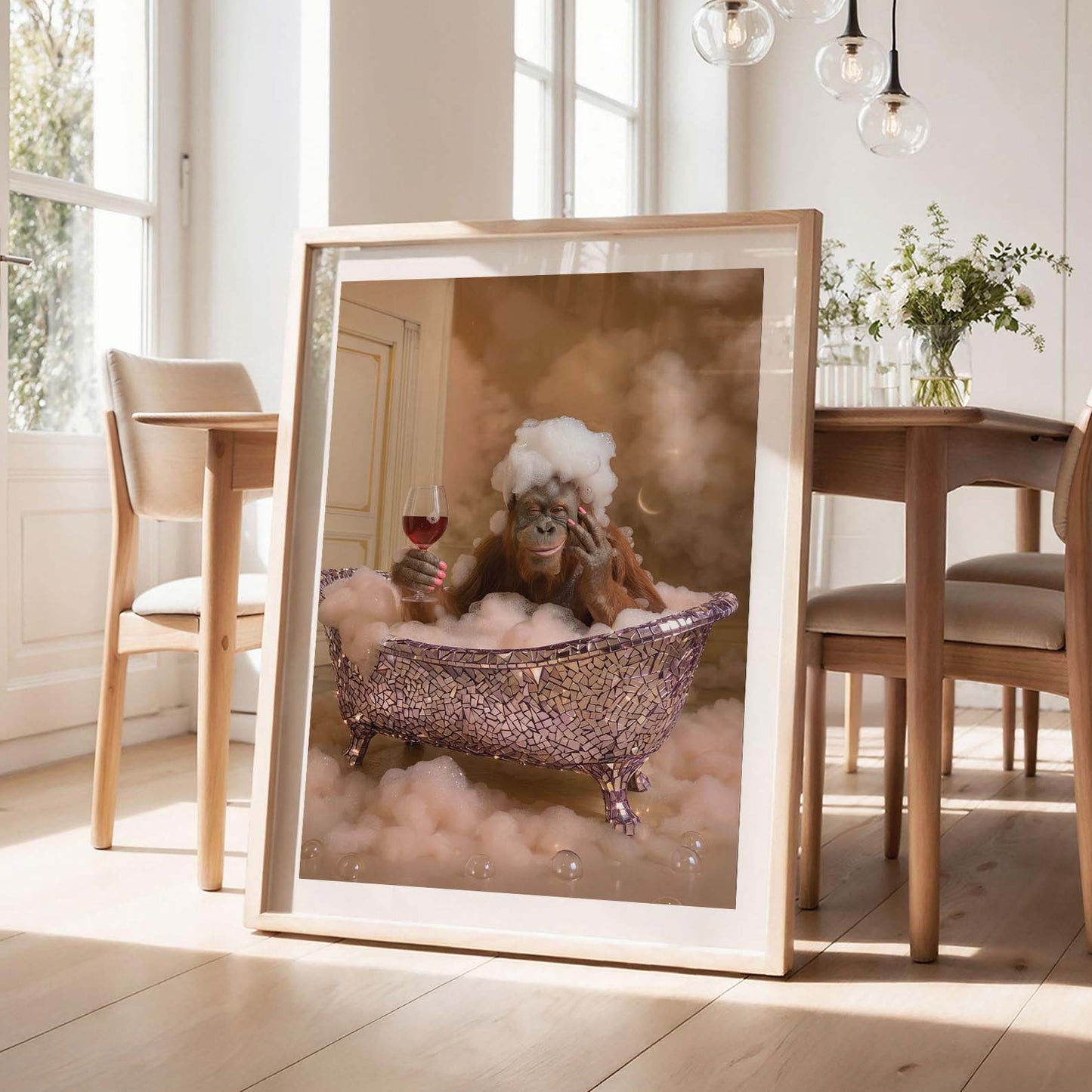 Bath Time I, Vertical, Framed Art