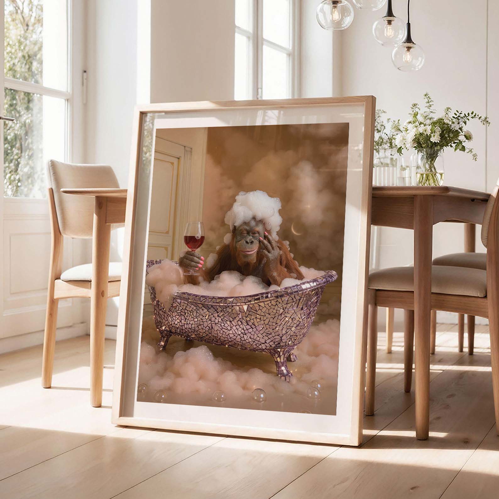 Bath Time I, Vertical, Framed Art