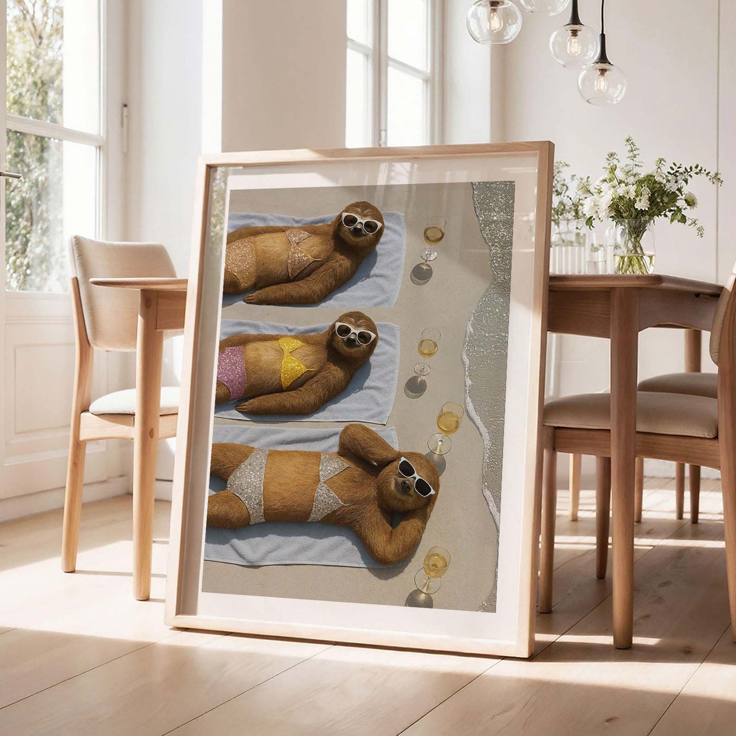 Beach Day, Vertical, Framed Art