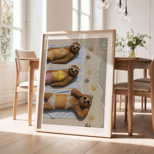 Beach Day, Vertical, Framed Art