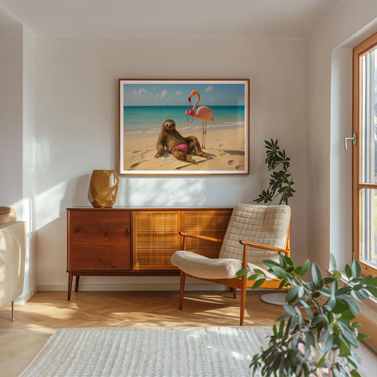 Bikini Heist, Horizontal, Framed Art