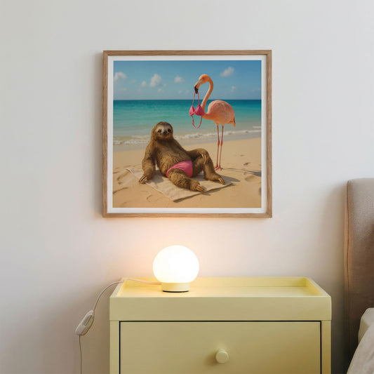 Bikini Heist, Square, Framed Art