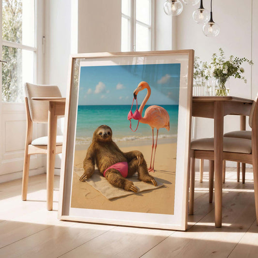 Bikini Heist, Vertical, Framed Art