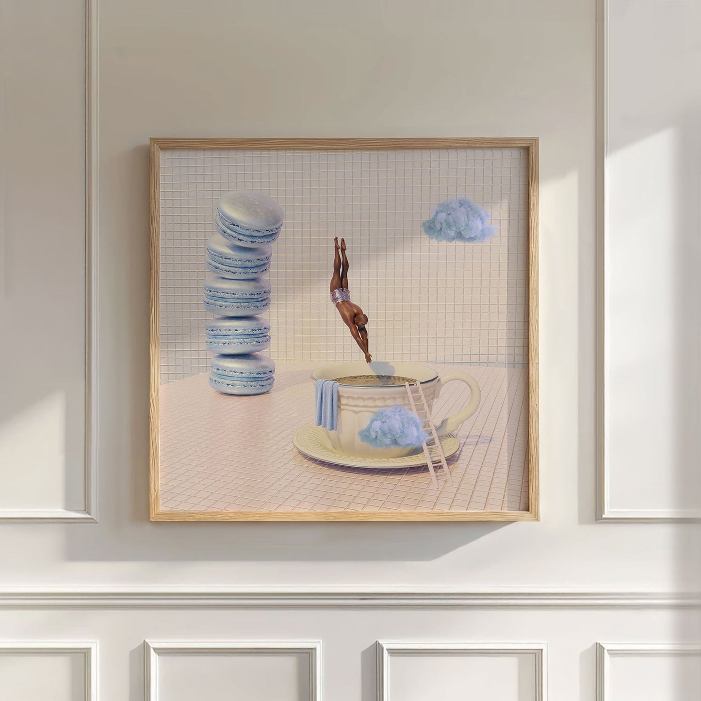 Blue Cloud Dive, Square, Wall Art