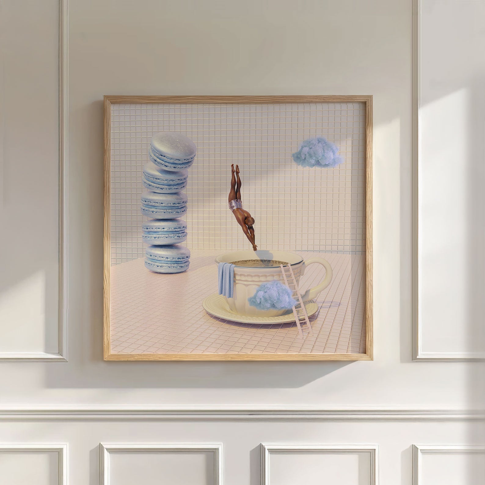 Blue Cloud Dive, Square, Wall Art