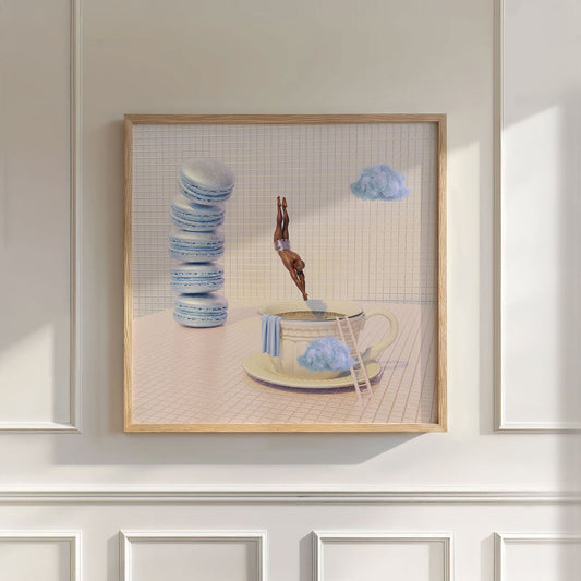 Blue Cloud Dive, Square, Wall Art