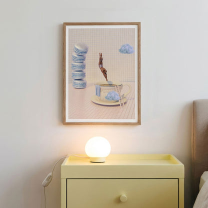 Blue Cloud Dive, Vertical, Framed Art