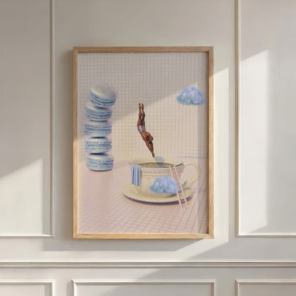 Blue Cloud Dive, Vertical, Wall Art