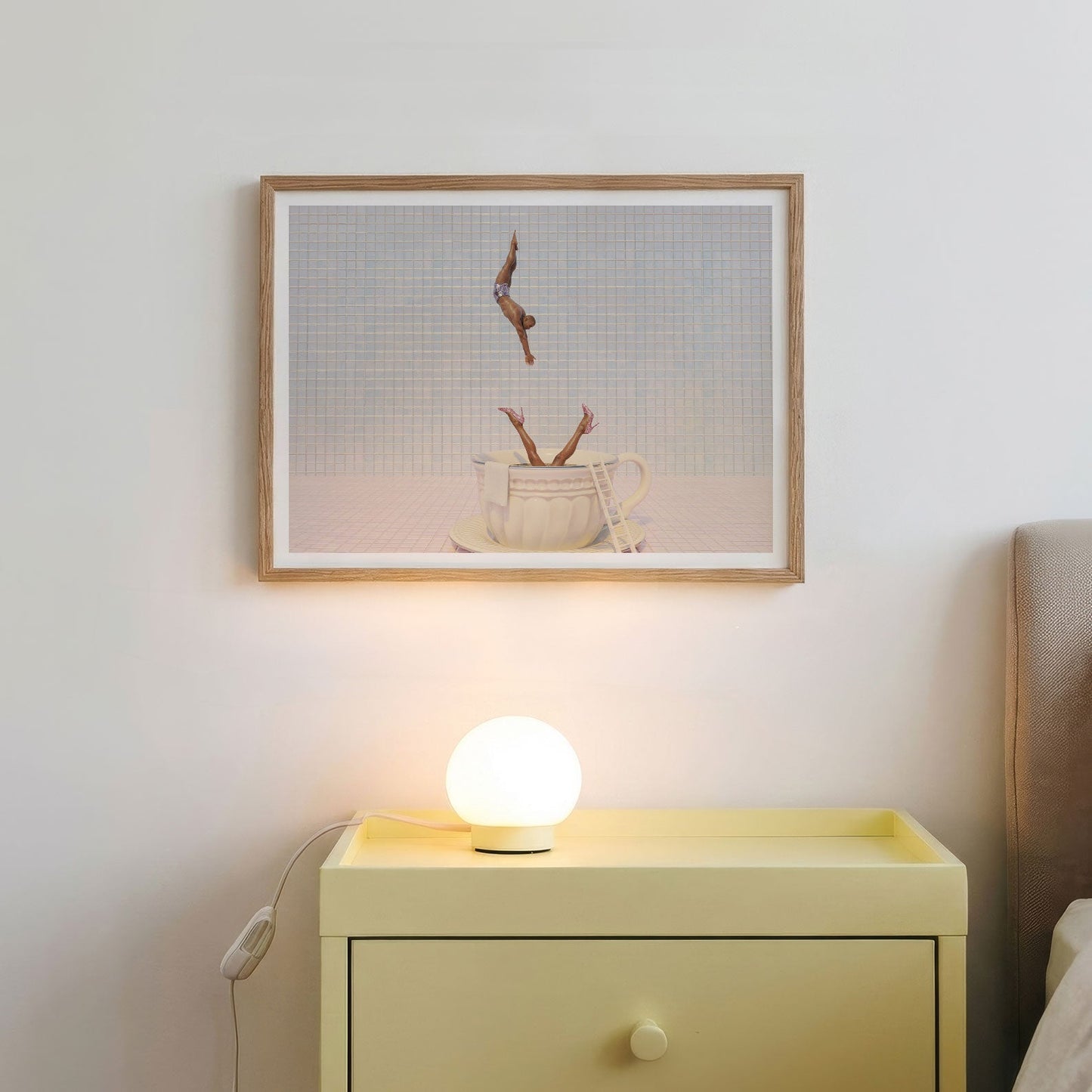 Blue High Dive, Horizontal, Framed Art