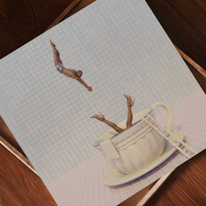 Blue High Dive, Square, Art Print