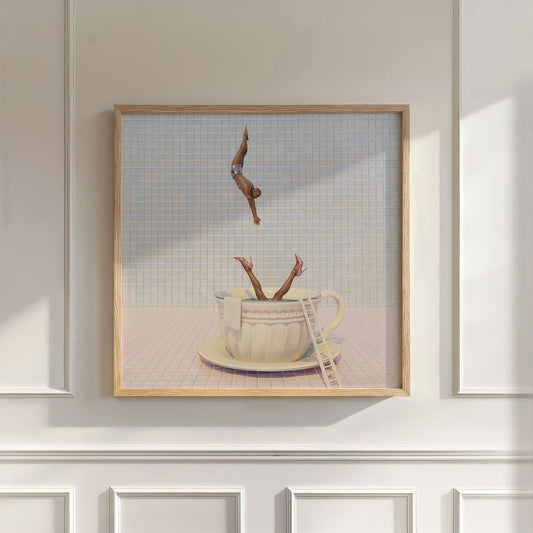 Blue High Dive, Square, Wall Art