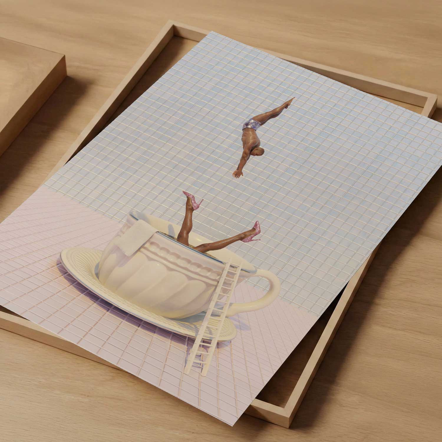Blue High Dive, Vertical, Art Print