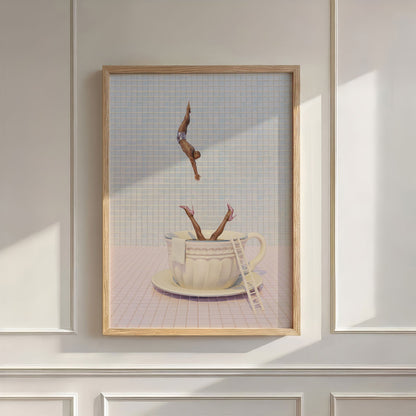 Blue High Dive, Vertical, Wall Art