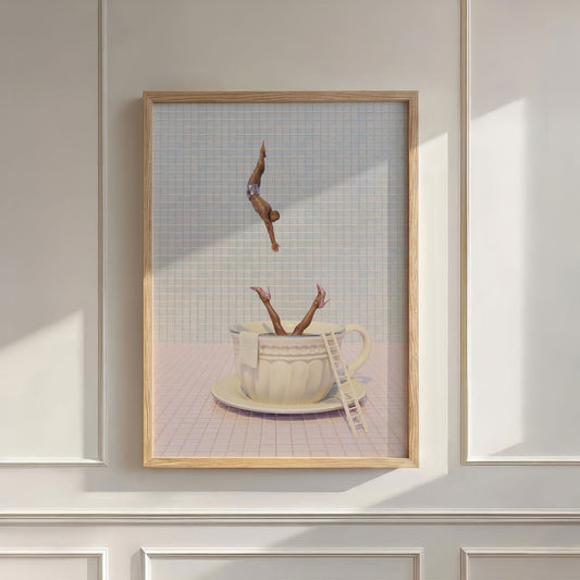 Blue High Dive, Vertical, Wall Art