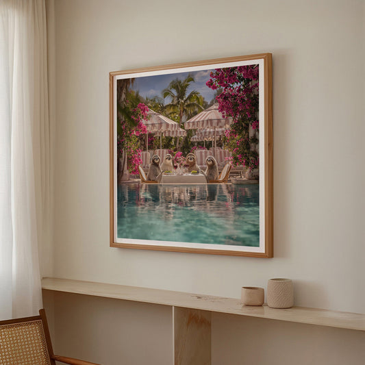 Brunch In Bali Resort, Square, Framed Art