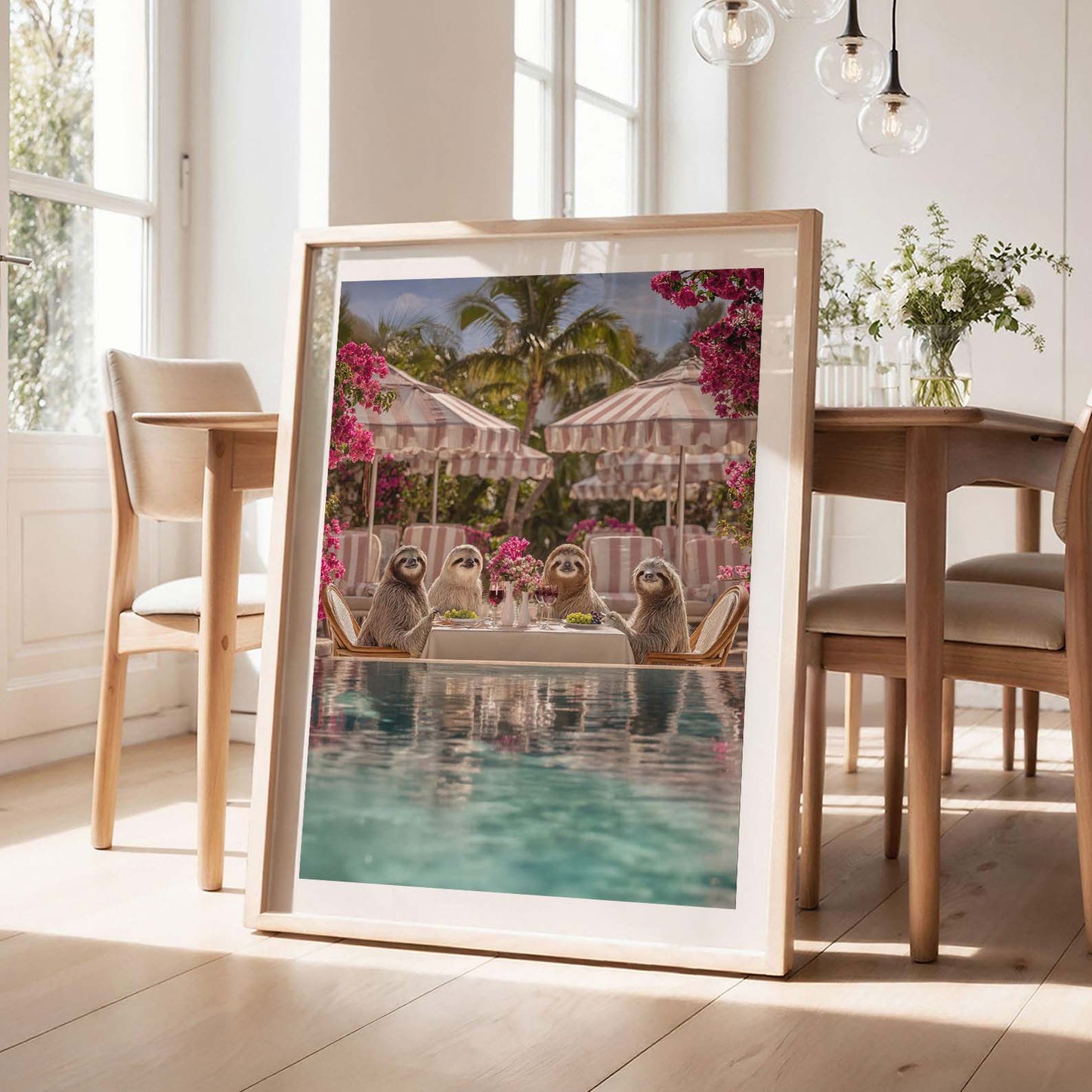 Brunch In Bali Resort, Vertical, Framed Art