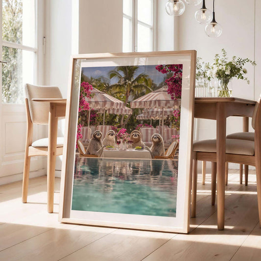 Brunch In Bali Resort, Vertical, Framed Art