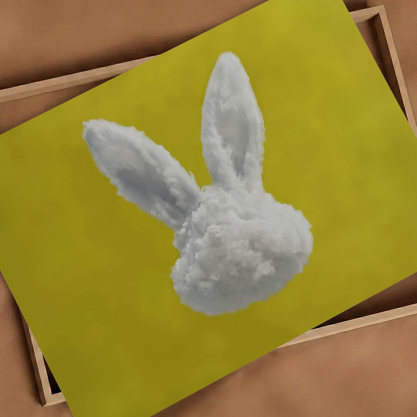 Art Print Showcase Of Bunny Cloud · Mustard Yellow, Horizontal