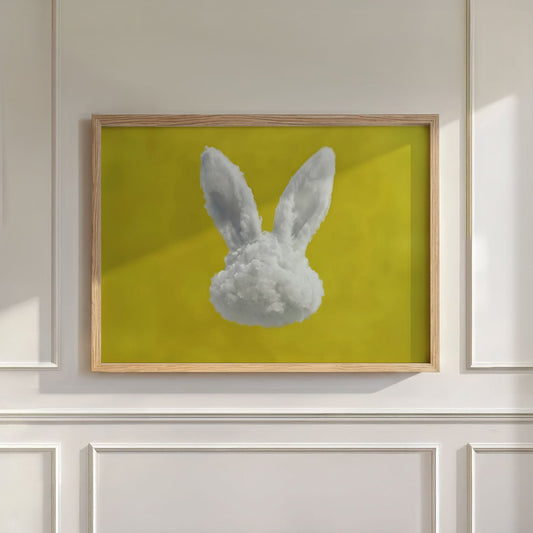 Bunny Cloud · Mustard Yellow, Wall Art, Horizontal