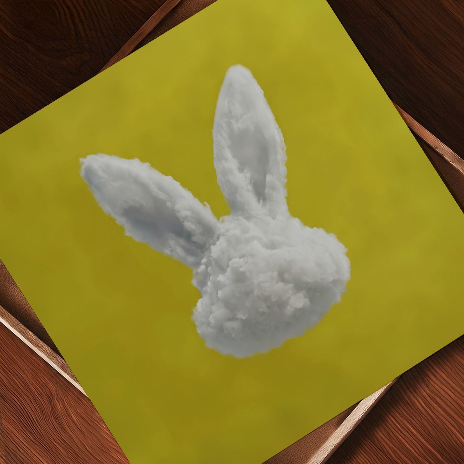 Art Print Showcase Of Bunny Cloud · Mustard Yellow, Square