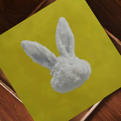 Art Print Showcase Of Bunny Cloud · Mustard Yellow, Square