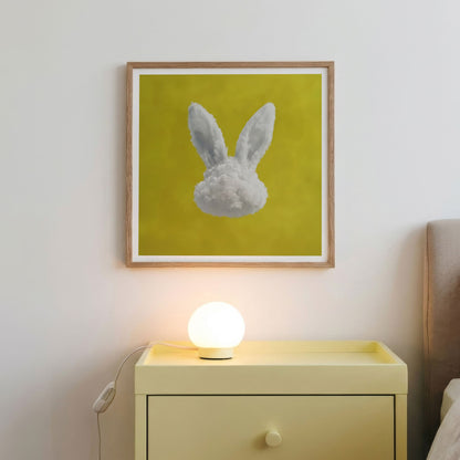 Framed Wall Art Of Bunny Cloud · Mustard Yellow, Square