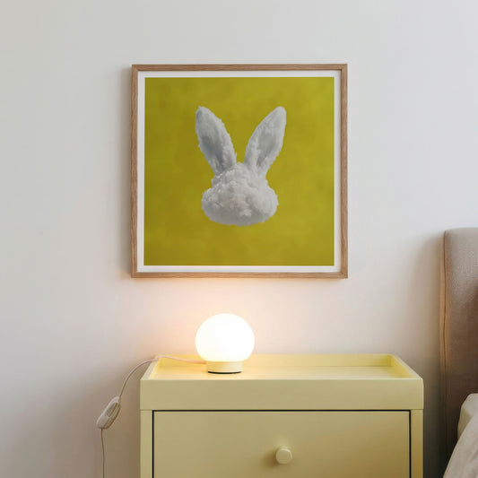 Framed Wall Art Of Bunny Cloud · Mustard Yellow, Square
