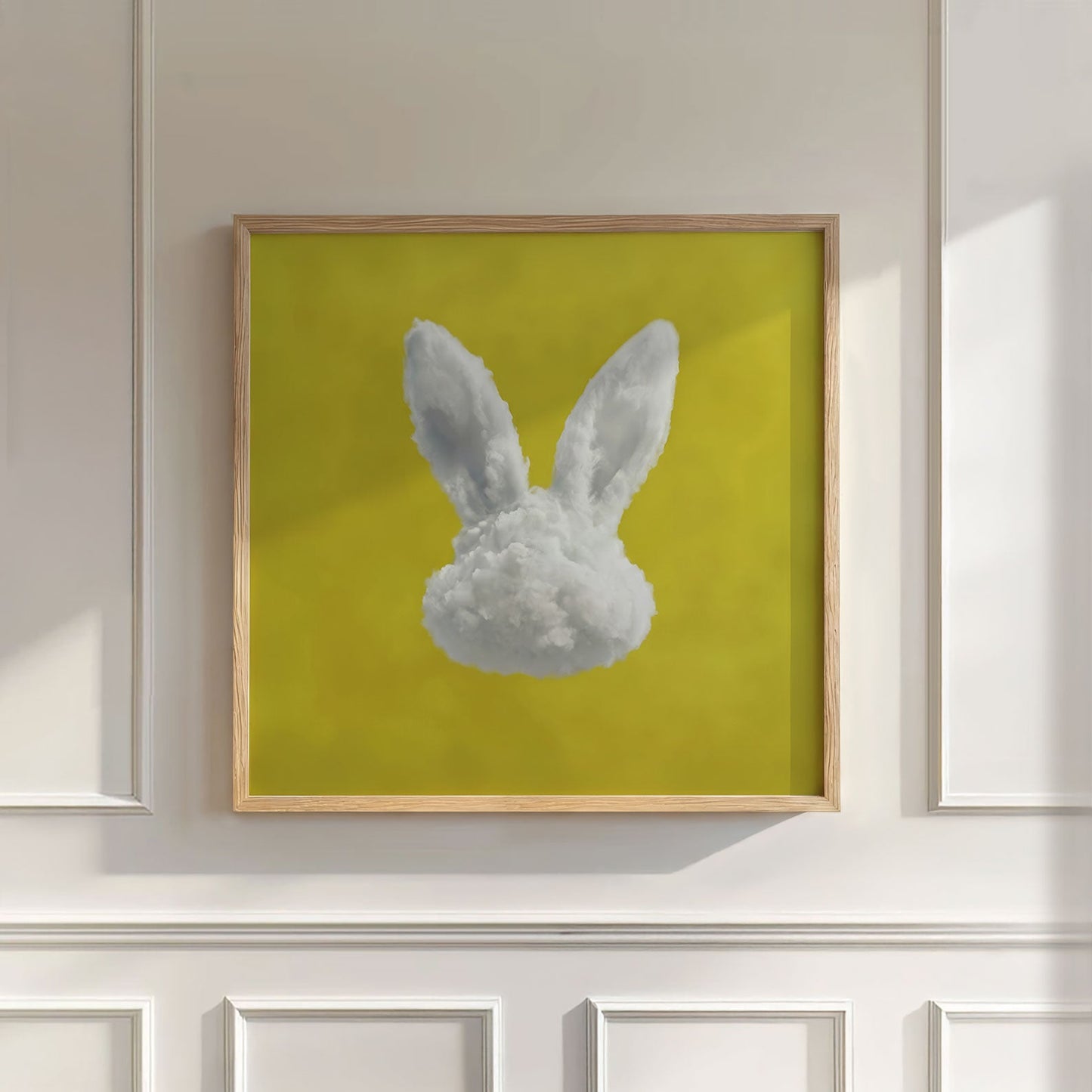 Bunny Cloud · Mustard Yellow, Wall Art, Square
