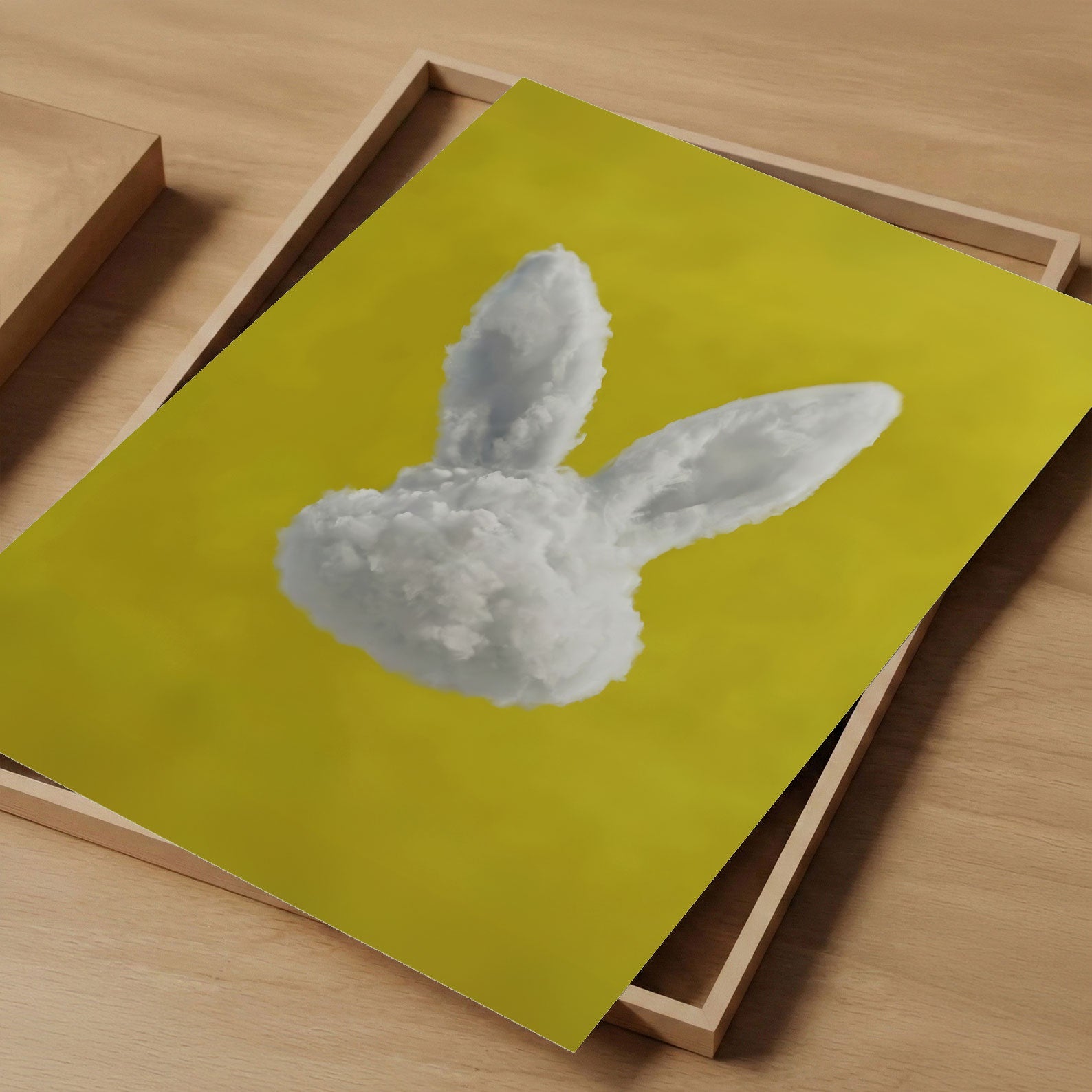Art Print Showcase Of Bunny Cloud · Mustard Yellow, Vertical