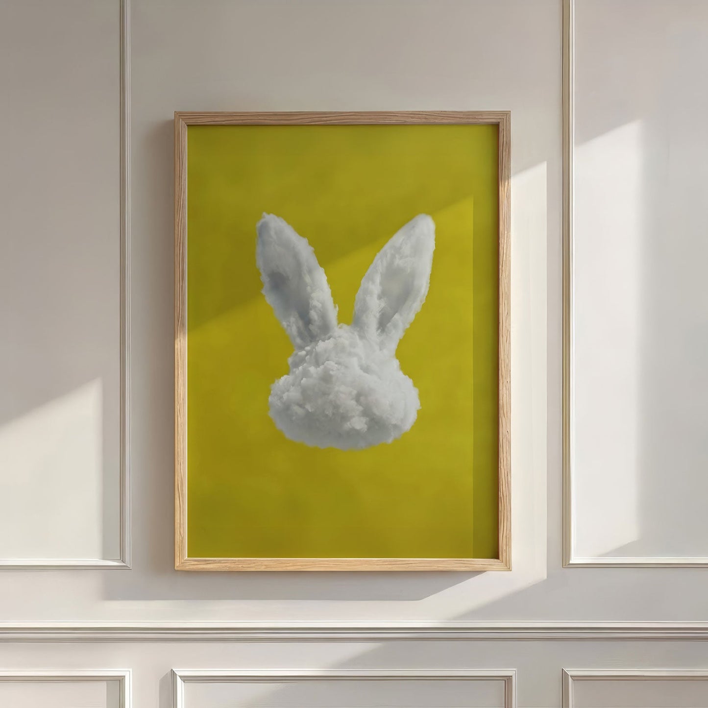 Bunny Cloud · Mustard Yellow, Wall Art, Vertical
