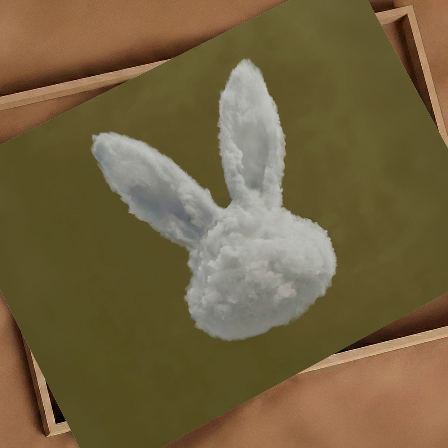 Art Print Showcase Of Bunny Cloud · Olive Green, Horizontal