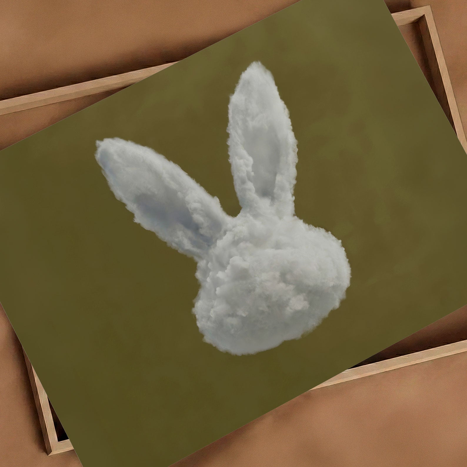 Art Print Showcase Of Bunny Cloud · Olive Green, Horizontal