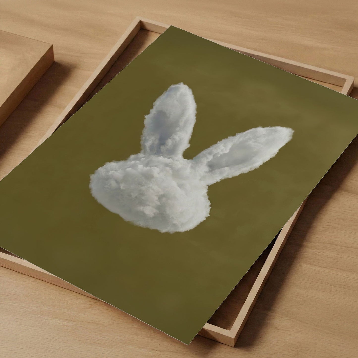 Art Print Showcase Of Bunny Cloud · Olive Green, Vertical