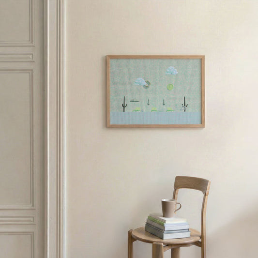 Cactus Poolside, Horizontal, Framed Art