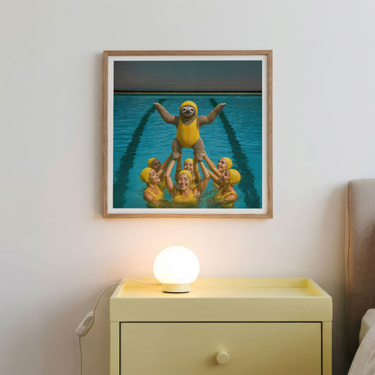 Champion Of The Pool, Square, Framed Art