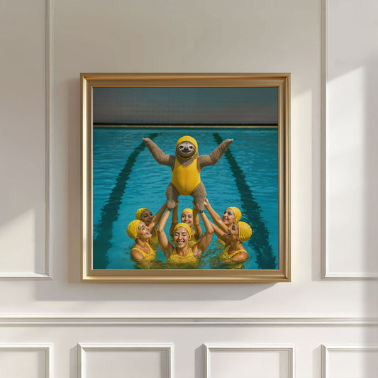 Champion Of The Pool, Square, Wall Art