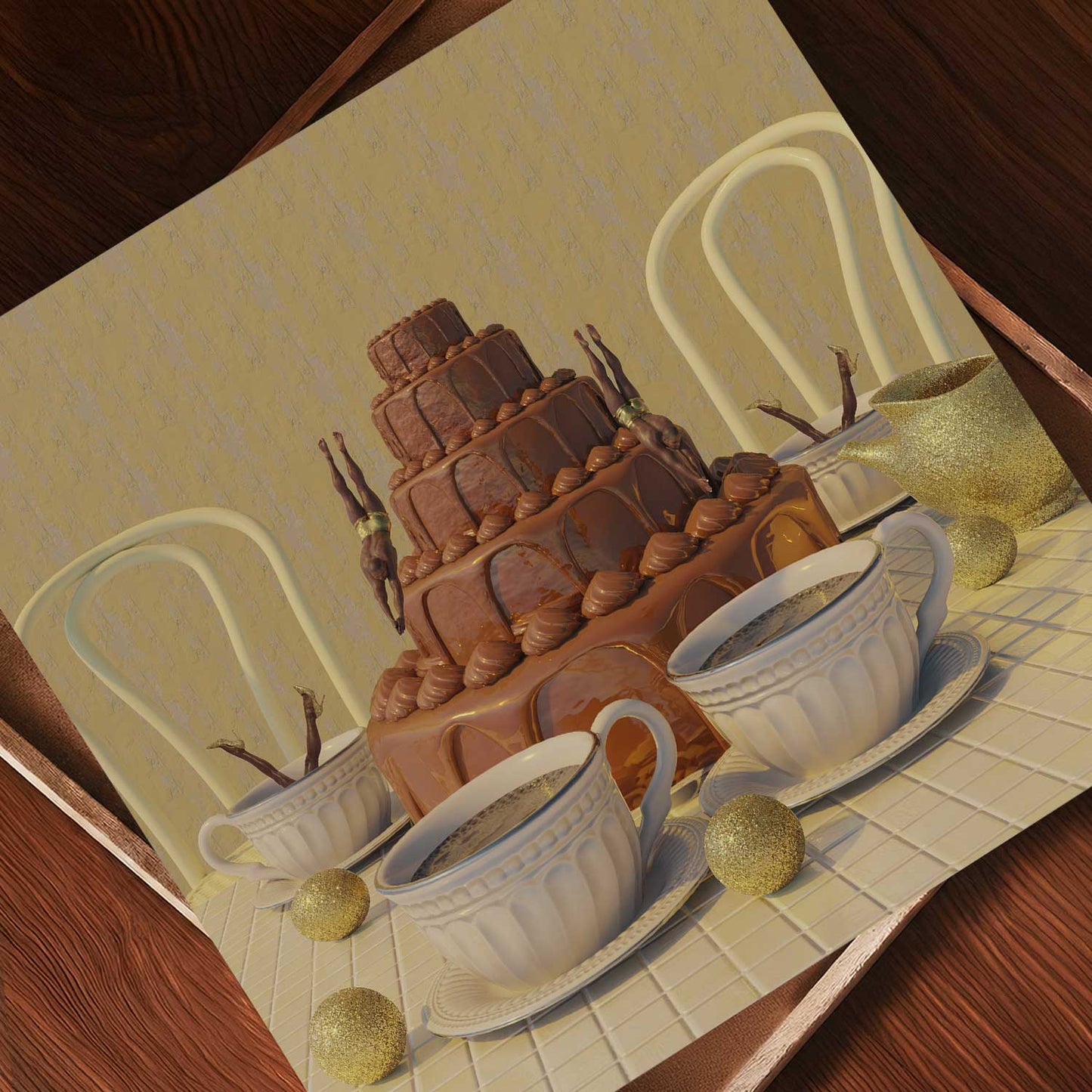 Chocolate Dive, Square, Art Print