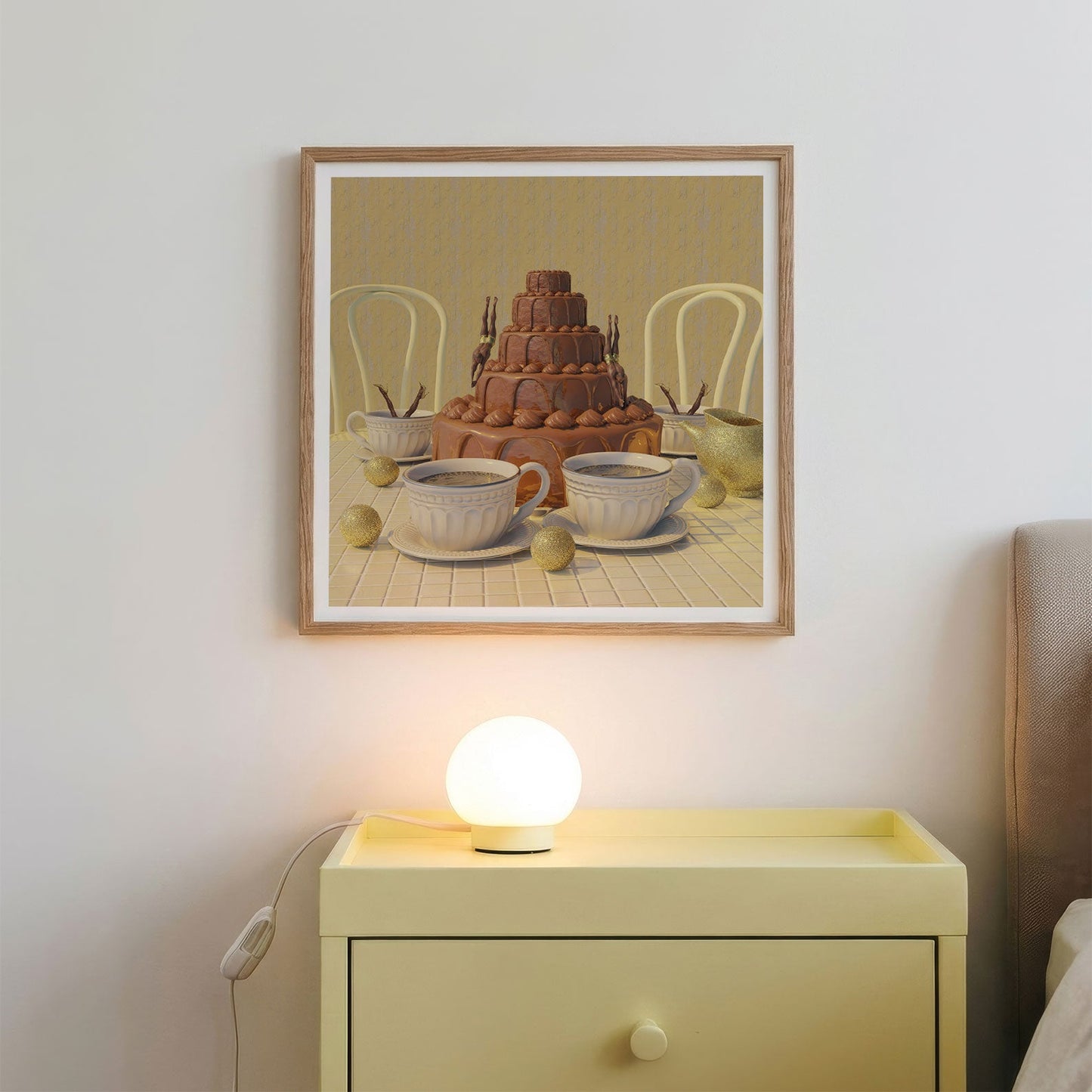 Chocolate Dive, Square, Framed Art