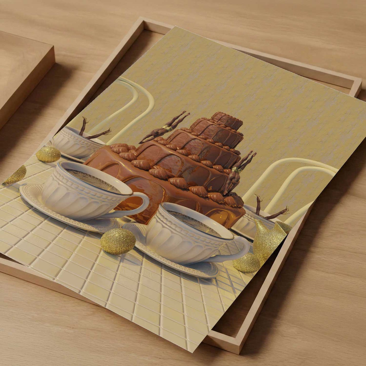Chocolate Dive, Vertical, Art Print