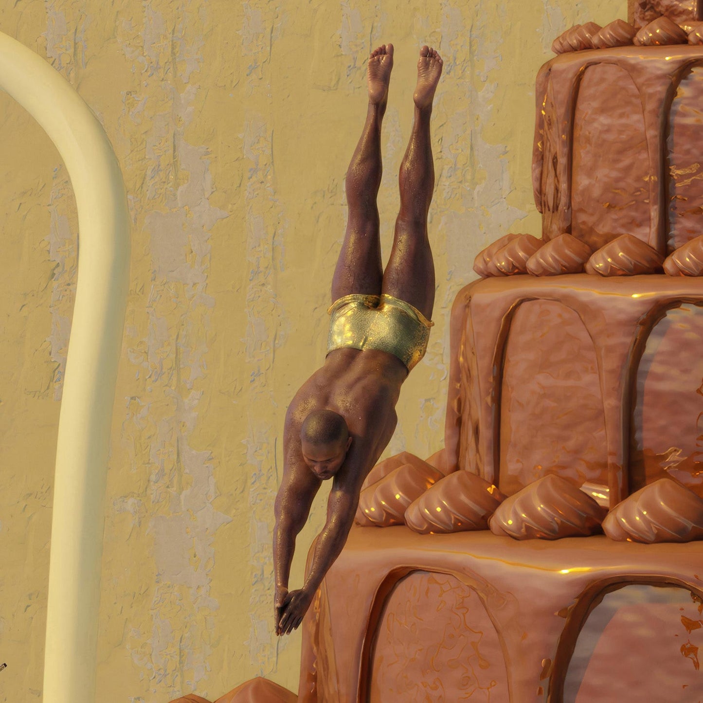 Extreme Close Up Detail Of Chocolate Dive